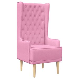 vidaXL Gecapitonneerde stoel met hoge rugleuning Roze Stof