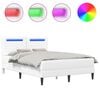 vidaXL Bedframe met LED-stripverlichting Wit 120 x 190 cm Kunstleer