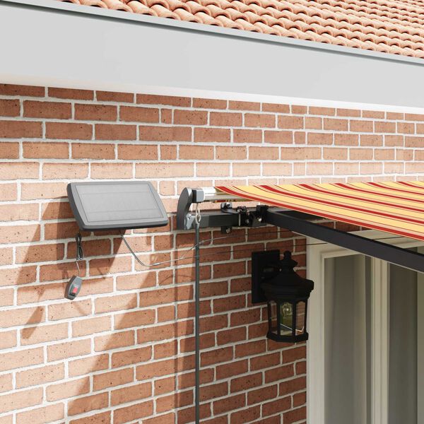 vidaXL Inklapbaar Zonnescherm geel en oranje 500 &times;350 cm Stof