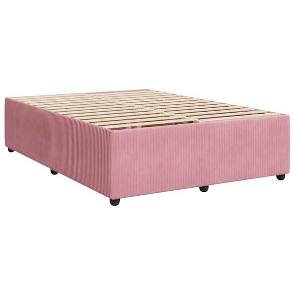vidaXL Bedframe fluweel roze 140x200 cm