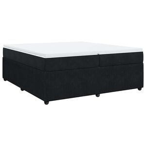 vidaXL Boxspring met matras fluweel zwart 200x200 cm