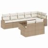 vidaXL Tuinbankenset 9 st Beige en Wit poly rattan
