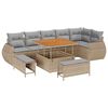 vidaXL Tuinbankenset 9 pcs Beige poly rattan