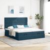 vidaXL Ottoman bed met matrassen 180x200cm fluweel donkerblauw