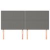 vidaXL Hoofdbord donkergrijs 200x5x118/128 cm Stof