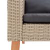 vidaXL 3-delige Loungeset met kussens poly rattan beige