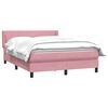 vidaXL Boxspring met matras fluweel roze 160x220 cm