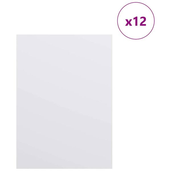 vidaXL Decorpanelen 12 pcs Wit 15 x 21 x 0.3 cm Bewerkt hout