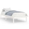 vidaXL Bedframe massief hout wit 75x190 cm