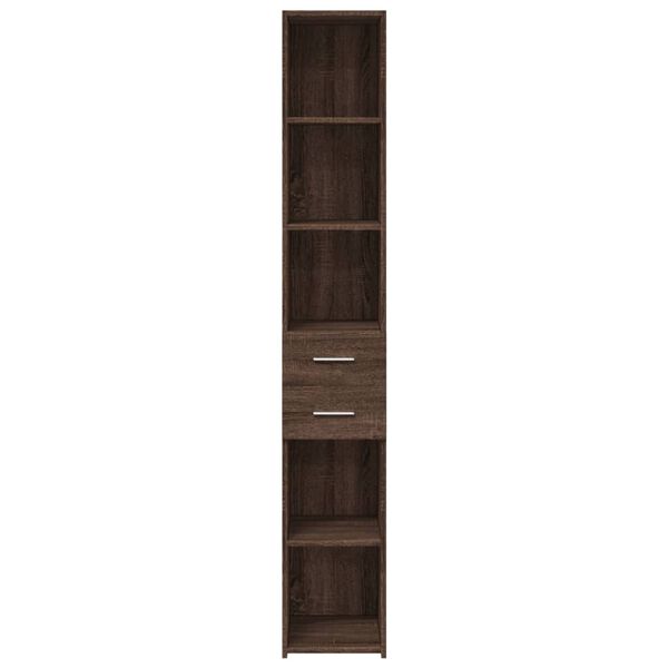 vidaXL Hoge kast 30x42,5x185 cm bewerkt hout bruin eikenkleurig