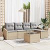 vidaXL Bankstel met kussen 6 pcs Beige en Licht Grijs poly rattan