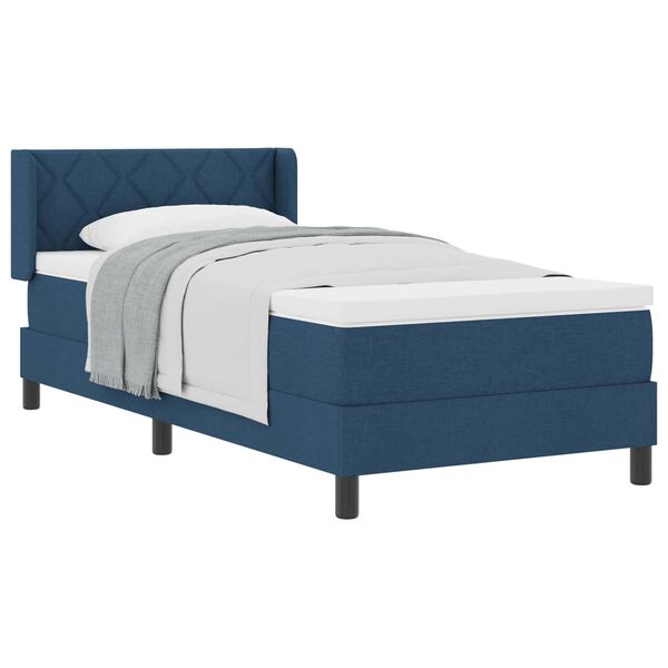 vidaXL Boxspringbed met matras Blauw 190 x 90 cm Polyester