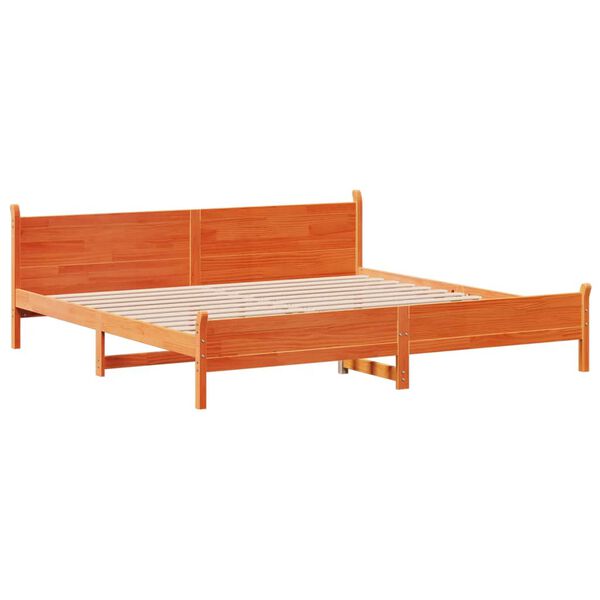 vidaXL Bedframe zonder matras massief grenenhout wasbruin 180x200 cm