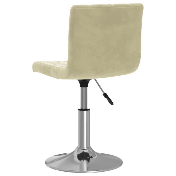 vidaXL Eetkamerstoel draaibaar fluweel cr&egrave;mekleurig