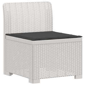 vidaXL E&eacute;npersoons Tuinbank met Kussen Rattan Look PP Wit