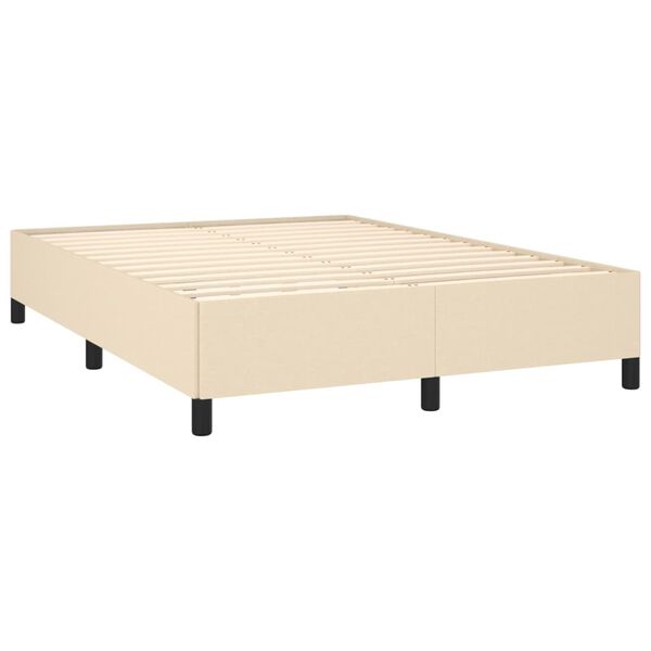 vidaXL Bedframe zonder matras stof cr&egrave;mekleurig 140x190 cm