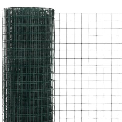 vidaXL Kippengaas 25x1,5 m staal met PVC coating groen