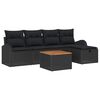 vidaXL Tuinbankenset 6 st Zwart Poly riet