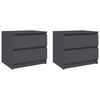 vidaXL Nachtkastjes 2 st 50x39x43,5 cm bewerkt hout grijs