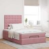 vidaXL Ottoman bed met matrassen en LED's 120x190cm fluweel roze
