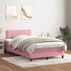 vidaXL Boxspring met matras fluweel roze 120x210 cm