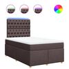 vidaXL Boxspring met matras stof donkerbruin 120x190 cm
