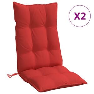 vidaXL Stoelkussens 2 st hoge rug oxford stof rood