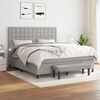vidaXL Boxspring met matras stof lichtgrijs 160x200 cm