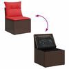 vidaXL 6-delige Loungeset met kussens poly rattan bruin