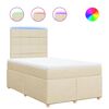 vidaXL Boxspring met matras stof cr&egrave;mekleurig 120x190 cm