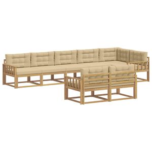 vidaXL Buiten bankenset met kussen 6 pcs Wit en Beige Polyester