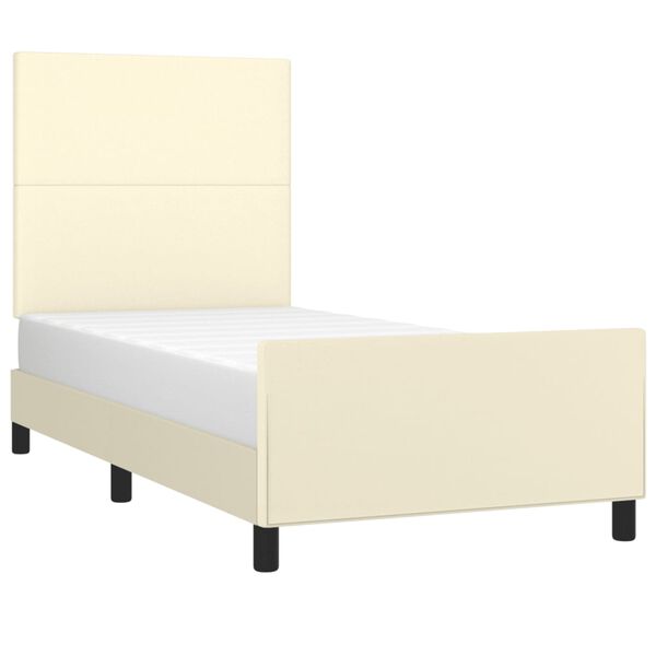 vidaXL Bedframe met hoofdbord kunstleer cr&egrave;mekleurig 80x200 cm