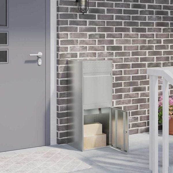 vidaXL Pakket inwerp box Zwart 41 x 38 x 103 cm Gegalvaniseerd staal