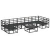 vidaXL Tuinbankenset met kussen 8 pcs Zwart Aluminium