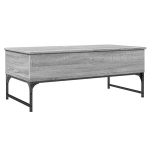 vidaXL Salontafel 100x50x40 cm bewerkt hout en metaal grijs sonoma