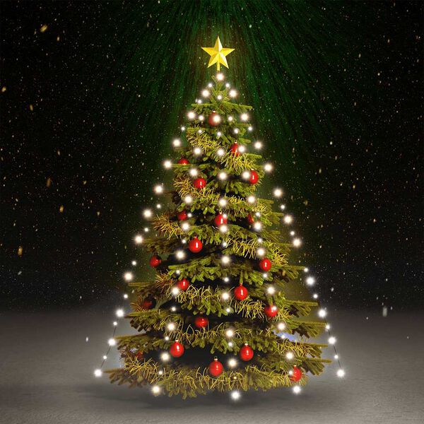 vidaXL Kerstboomverlichting met 180 LED's koudwit net 180 cm