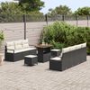 vidaXL Tuin Sofa Set met kussen 10 pcs Zwart Poly riet