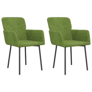 vidaXL Eetkamerstoelen 2 st fluweel lichtgroen
