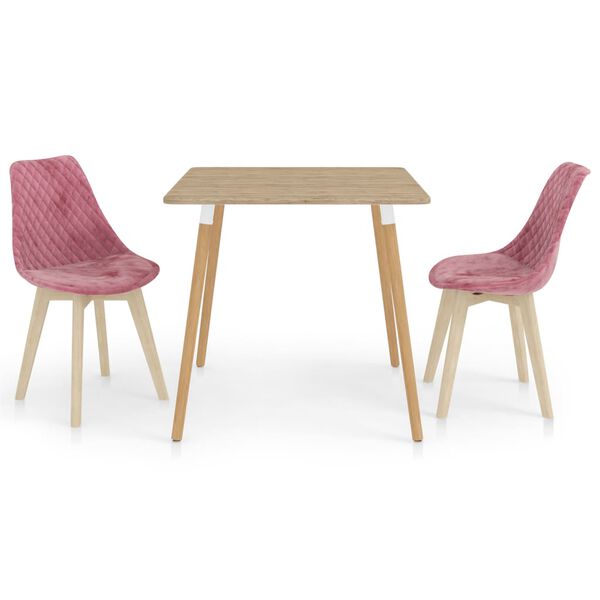 vidaXL 3-delige Eethoek roze