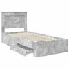 vidaXL Bedframe Beton Grijs en Zilver 75 x 190 cm Bewerkt hout