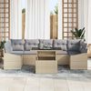 vidaXL Tuin Sofa Set met opslag 8 pcs Beige Poly riet