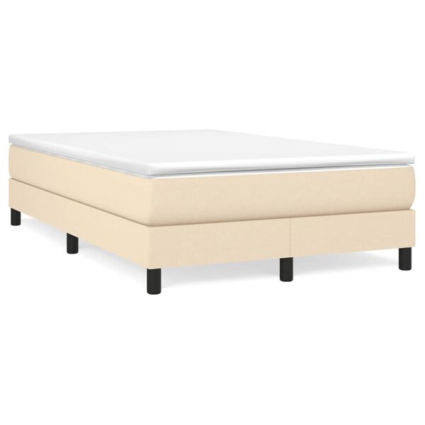 vidaXL Boxspring bed 120x200 cm stof cr&egrave;mekleurig