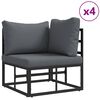 vidaXL Tuin Sofa Set 11 pcs Zwart Aluminium