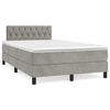 vidaXL Boxspring met matras fluweel lichtgrijs 120x190 cm