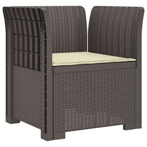 vidaXL E&eacute;npersoons Fauteuil met Kussen Rattan Look PP Lichtgrijs