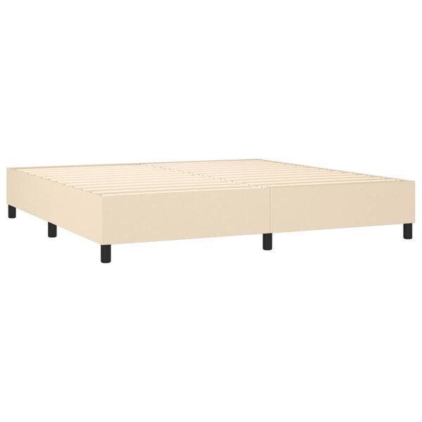vidaXL Boxspring met matras stof cr&egrave;mekleurig 200x200 cm