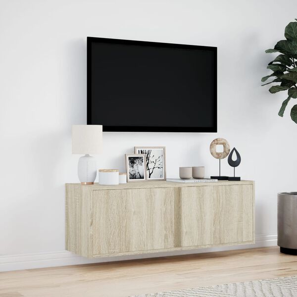 vidaXL Tv-wandmeubel met LED-verlichting 100x31x35 cm sonoma eiken