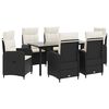 vidaXL Tuin eettafelset 7 st PE Rattan en Poeder-Coated Staal