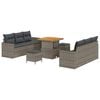 vidaXL Tuin Sofa Set 9 pcs Grijs poly rattan