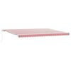 vidaXL Inklapbaar Zonnescherm Rood en Wit 500 &times; 350 cm